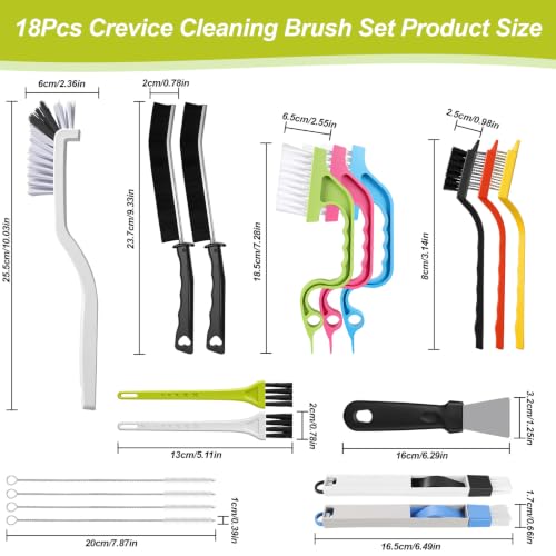 Crevice Cleaning Brush, 18Pcs Cleaning Brush Set for Gaps - view 2