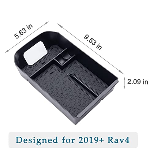 Center Console Tray Organizer Compatible with Toyota RAV4 Accessories 2025 2024 2023 2022 2021 2020 2019 and 2021-2025 RAV-4 Prime, Armrest Insert Container ABS Material Secondary Storage Box - view 6