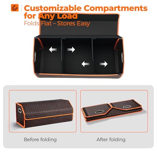Car Trunk Organizer for SUV and Sedan, Orange-Honeycomb, 29.5 in - view 6
