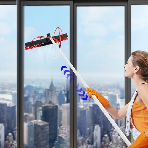30 FT Telescopic Water Fed Pole and Long Brush w/65 ft Water Hose, Cleaning System for Tall Window Glass Door Car Solar Panel, Washing Equipment Tool Extension Pole Water Spray Washer - view 7
