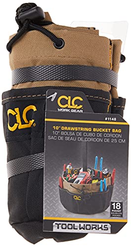 CLC 1148 Drawstring Bucket Bag, 18 Pocket, Black - view 6