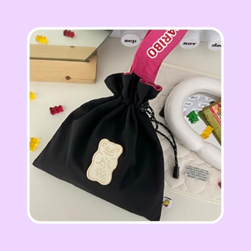 Haribo Gummy Bear Drawstring Pouch, Soft Polyester Lined Bag with Drawcord, Cute Portable Storage for Small Items - view 7