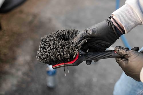 ProGrip Wheel Face Brush - Ergonomic ProGrip Handle - Premium Wheel Cleaner Brush - Soft Flagged-Tip Bristles - Red & Black - view 6