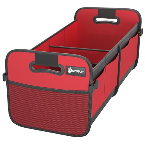 Trunk Organizer for Car - 70L Collapsible Sturdy Car Storage, Red