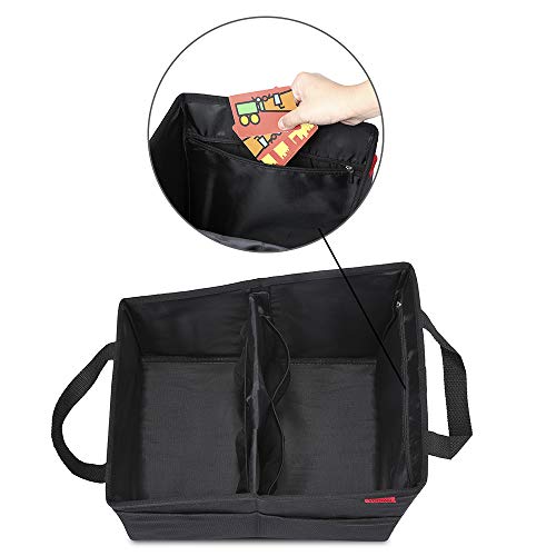 Car Seat Organizer - Passenger Seat Organizer, Collapsible Small Car Seat Storage Organizer for Console Front/Back, Automotive Backseat Organizer with Belt 4 Cup Holders for Kids Accessories - view 3