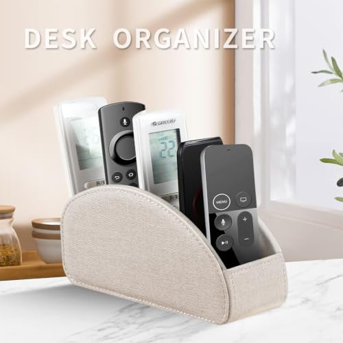 PU Leather TV Remote Control Holder/Caddy for Table with 5 Compartments - view 2