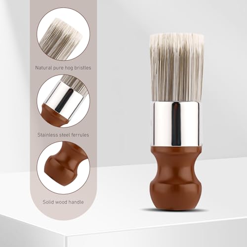 Soft PET Bristle Car Interior Brush with Wooden Handle, Gentle Leather & Vinyl Cleaning Tool, Furniture Salve & Wax Applicator for Auto Seats, Upholstery & Car Detailing - view 7