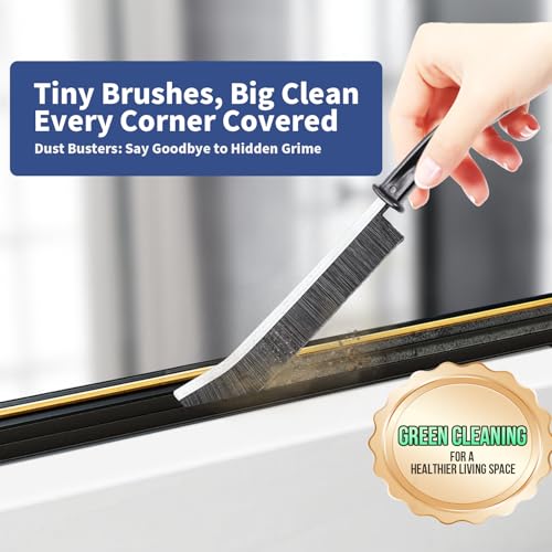Crevice Cleaning Brush, Hard-Bristled Gap Scrub Brush, Toilet Gap Cleaning Brush Tool, for Scrub Small Spaces, Kitchen, Bathroom, Corner, Grout, Sink, Window Tracks, Hinges, 3pcs - view 2