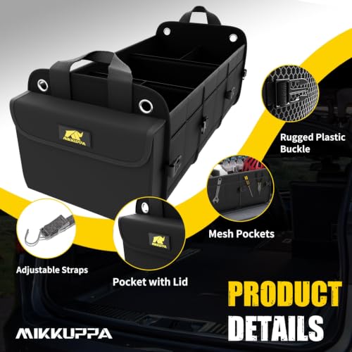 Trunk Organizer with Cooler - 100L Collapsible Car Organizer,Black - view 4
