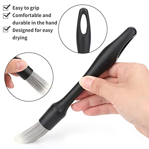 Car Detailing Brush Set, 3 Pcs Car Interior Detailing Brushes Natural Boars Hair Detail Brush Auto Ultra-Soft Detail Cleaning Brush Tool for Interior/Exterior Automotive Trim Wheel Rim Engine - view 2
