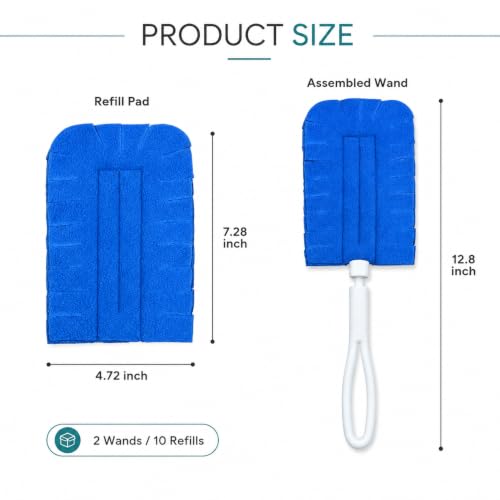 10 Pack Duster Refills with 2 Dusting Wands Reusable Pads - view 2