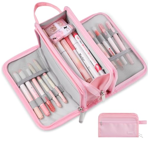 Large Pencil Case, Pencil Pouch, Pencil Bag, Pencil Box, Pure Pink