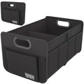 Car Trunk Organizer for SUV, Small Compact Size No-Sag Heavy Duty, 7 Pockets Foldable Waterproof Anti-Slip Storage, Fit Sedan, Truck, Front Seat, Universal Car Accessories, Black, 2 Compart