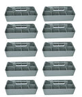 Bulk Large Portable Caddy DIY Dividers, 8 Compartments, School Office,Portable Basket with Handle Storage Organizer Modern Made in USA (10 PACK, Orion Gray)