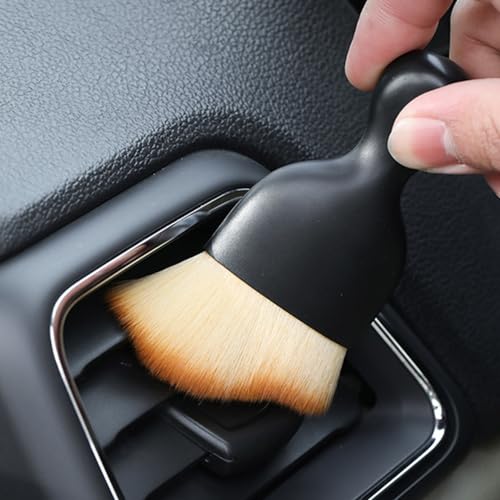 2 Pcs Car Detailing Brush, Car Interior Wash Brush Cleaning Brush, Yellow - view 3