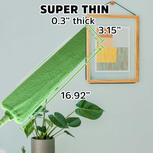 Retractable Gap Dust Cleaner Under Appliance Cleaning Tool, Flat Duster for Under Refrigerator Fridge Stove Couch Bed, Skinny Thin Duster for Tight Spaces - view 5