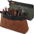 2-Pack Heavy-Duty Waxed Canvas Tool Pouches, 14-Inch Tool Pouch