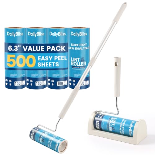 Extra Sticky Long Handle Lint Roller for Pet Hair, Floor
