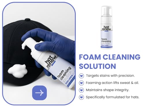 Hat Renew Eco-Friendly Ingredients Foaming Hat Cleaner Kit - Fresh Linen Scent - Sweat Stain & Odor Remover for Hats & Caps - No Soaking, No Washing Machine - Safe for Embroidery & Structured Hats - view 6
