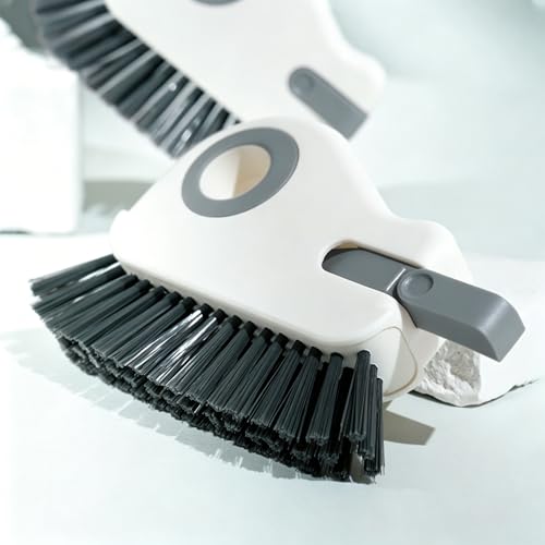 2 in 1 Groove Cleaning Brush, Window Track Cleaning Tools, Multifunction Window Track Cleaner with Hard Bristle and Hidden Scraper, Crevice Brush for Sliding Door Track, Window Seal, Sill (Gray) - view 3