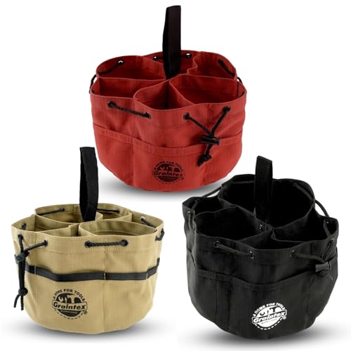 18 Pocket Grab Bags Set of 3 Pcs Rip-Stop Canvas, Drawstring Closure, Small Parts Organizer Bag, Small Tools, Screws, Parts, Parachute Tool Bag, Parachute Tool Organizer for Essential Items