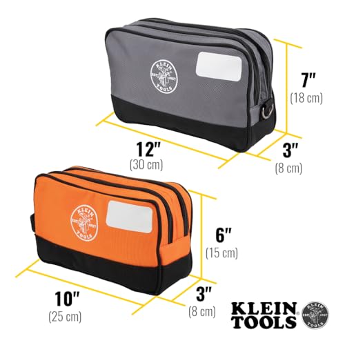 Klein Tools Tool Pouch, Dual Compartments, Heavy-Duty Tool Bag Organizer, Multipurpose Bag - view 3