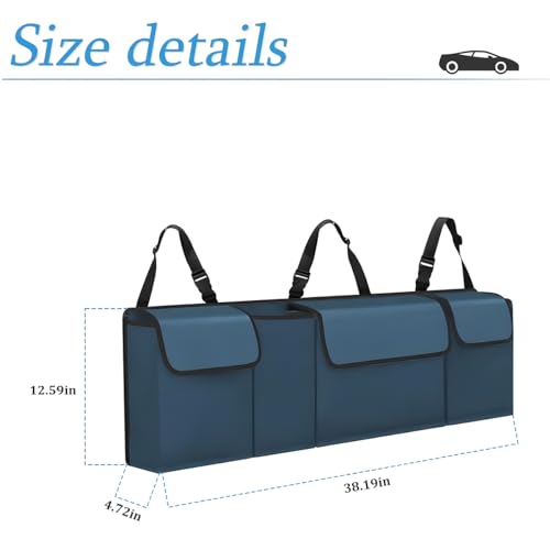 Car Trunk Organizer, Hanging Backseat Storage Bag, Blue - view 2