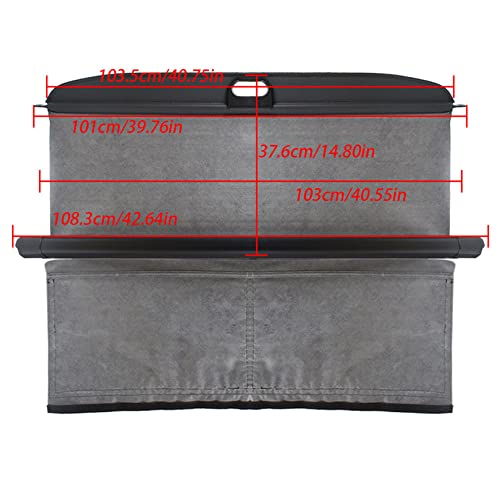 Black Retractable Luggage Shade Cargo Rear Cover Replacement for Smart Fortwo 2007-2014 - view 3