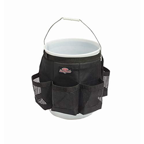 Auto Boss Wash Boss Organizer for a 5 Gallon Bucket, with Fast-Drying, Exterior Mesh Pockets for Car Supplies, Allowing for Soap and Water in the Bucket, in Black, AB30060