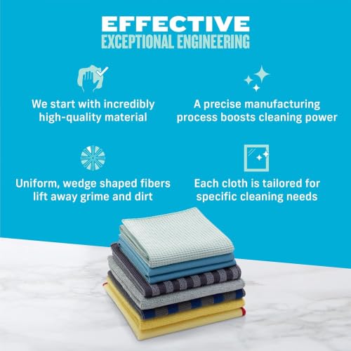 Home Cleaning Set, Premium Microfiber Cleaning Cloth, Household Cleaning Tools & Supplies for Dusting, Bathroom, Kitchen & Cars, Washable & Reusable, 100 Wash Guarantee, 8 Piece Set - view 6