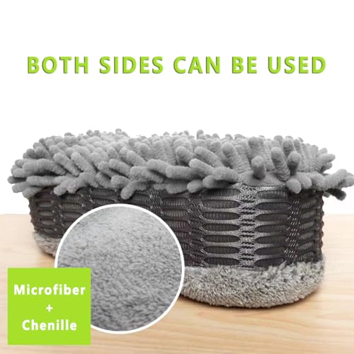 2 Pack Microfiber Car Wash Sponge Chenille Non-Scratch for Wax Sealant Conditioner Application Car Detailing, Compatible with Cars Trucks Motorcycles Essential Auto Cleaning Washing Kit Supplies - view 3