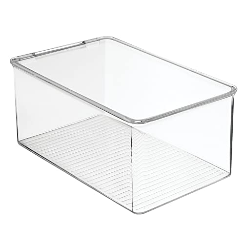 Stackable Plastic Closet Storage Container Bin Box with Hinge Lid for Organizing Shoes, Booties, Pumps, Sandals, Wedges, Flats, Heels - Lumiere Collection - 4 Pack - Clear - view 4