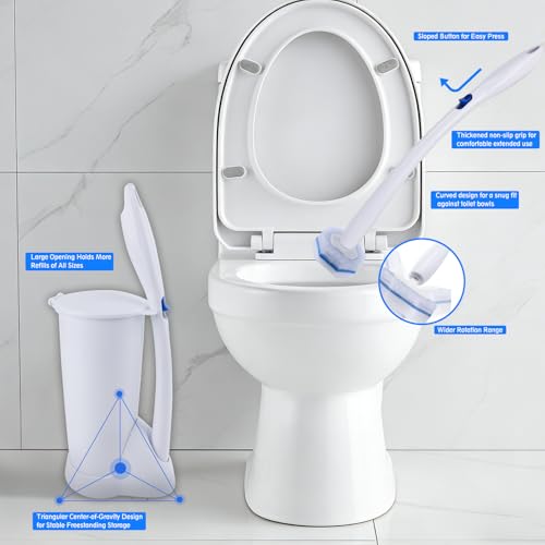 Disposable Toilet Brush and Holder Set, 50pcs Thick Refills for Clorox Wand - view 3