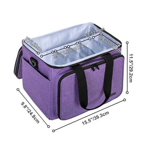 Crochet Bag, Knitting Bag Yarn Storage Tote, Yarn Organizer, Purple - view 5