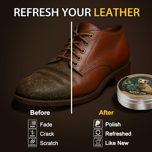 Mink Oil for Leather Boots, Leather Cleaner and Conditioner 3.53oz, All-Natural and Waterproof - view 2