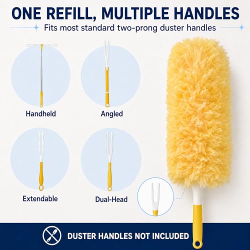 Duster Refills,Disposable Dusters for Cleaning,Heavy Duty Duster Refills, MultiSurface Dusting Wand,Dust Remover for Furniture,Blinds,Ceiling Fans&Home Cleaning Supplies (Orange, 25pcs) - view 6
