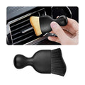 Car Interior Detailing Brush, Auto Soft Hair Cleaning Brushes, Curved Dirt Dust Collectors, Removal Tool for Dashboard Air Conditioner Vents Leather, Scratch Free (Black/1PCS)