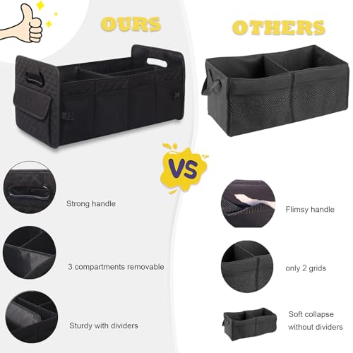 Car Trunk Organizer for SUV, Collapsible Car Storage Organizer Black - view 5