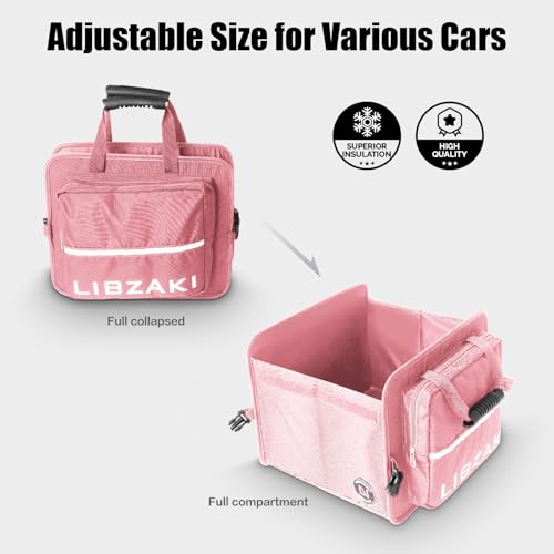 LIBZAKI Car Trunk Storage Organizer, Collapsible Trunk Storage Box for Car Truck SUV-Pink - view 3