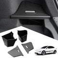 Rear Trunk Storage Bins for 2026 Tesla Model Y L, TPE Side Cargo Organizer Boxes with Lids, Waterproof Anti-Rattle Rear Trunk Accessories for Model Y L 6-Seater Long Wheelbase