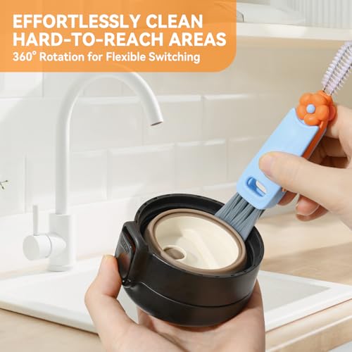 3 in 1 Cup Lid Gap Cleaning Brush Set, Multifunctional Bottle Cleaning Brush, Cup Lid Gap Cleaner, Home Kitchen Crevice Brush Tools(Multicolor) - view 2