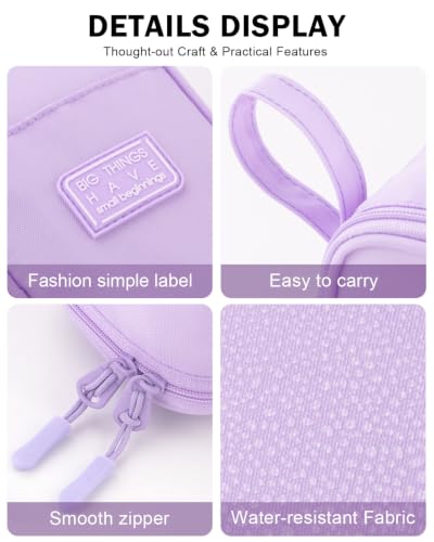 Durable Pen Pencil Case Big Storage Pen Pouch Bag for School Supplies Office College Teen Girls Adults, Purple - view 6