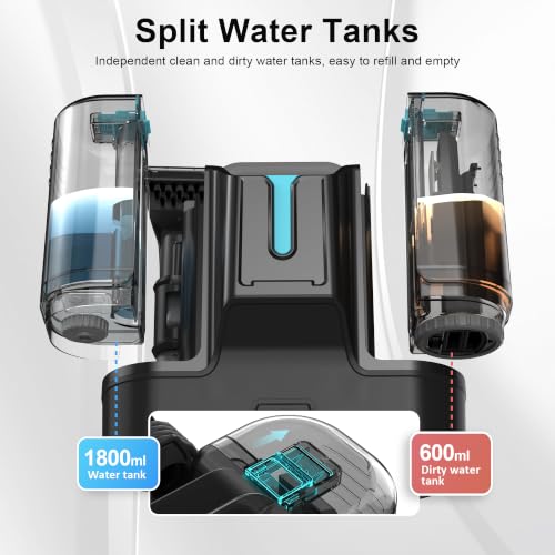 Carpet Cleaner Machine Upholstery - 450W Shampooer Couch Cleaning Portable Vacuum Rug Sofa Car Seat Fabric Mattress Pet Spot Extractor for Furniture Water Hand Held Scrubber Washer Deep Black - view 5