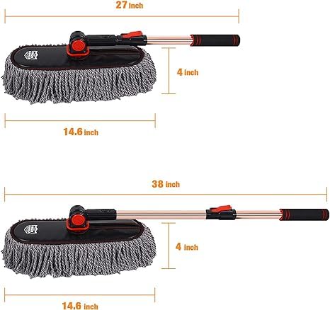 Car Duster Exterior, Microfiber, 3 Pcs, Grey - view 2