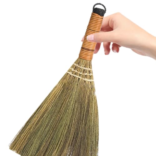 2Pcs Indoor Grass Broom Whisk Broom Thai Handle Broomstick Sweeping Cleaning Tool Asian Handmade Craft Broom for Home Kitchen Bedroom - view 4