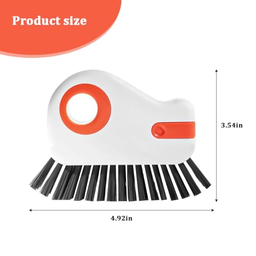 2PCS Car 2 in 1 Groove Cleaning Brush, Multifunctional Vehicle Window Track Cleaner Tool with Hidden Scraper, Auto Crevice Gap Grout Scrub Brush for Sliding Door Track, Universal Fit (Orange) - view 2