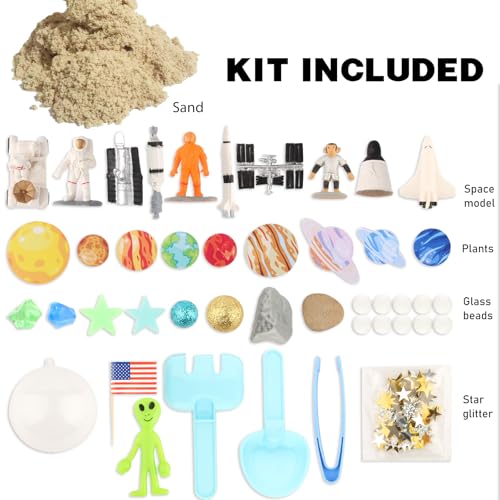 Space Themed Sensory Bin Filler,Planet Toys for Kids, Universe Solar System for Autistic Children, Space Astronauts Sensory Toys for Toddlers with 9 Planets, Sand, 3 Tools and More - view 4