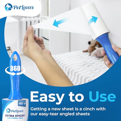 Extra Sticky Lint Roller Mega Value Set for Pet Hair Removal, Dog and Cat Lint Remover (8 Pack Refills) - view 5