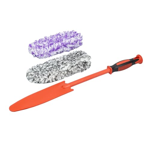 Large Universal Purple & White Premium Flat Microfiber Brush – Detailing Tool for Tight Spaces – Removable Head with Extra Covers – Interior Cleaning Accessory - view 2