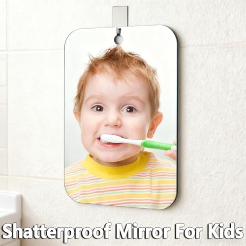 Thicken Shower Mirror Fogless for Shaving,(Large,1 Pcs 11x8 in) Anti Fog Shaving Mirror No Fog Free Holder NO-Drilling Waterproof, Small Wall Mounted Bathroom Accessories Camping Hanging Men - view 5